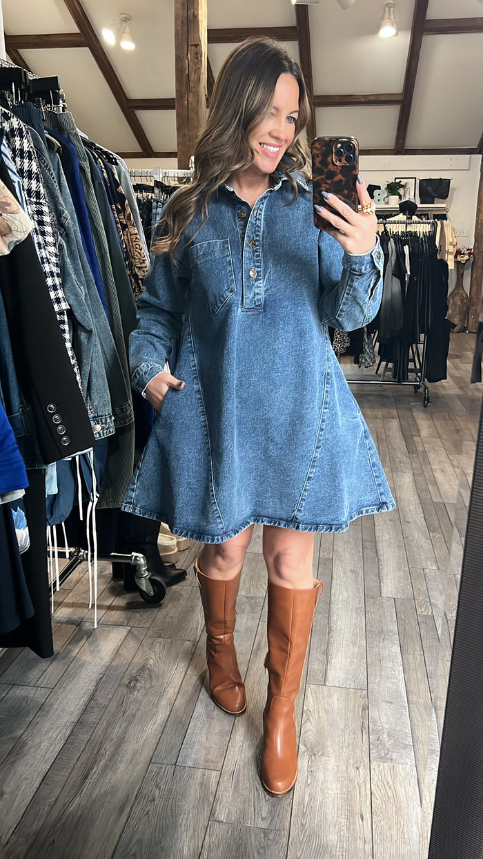 Edith Dress Denim
