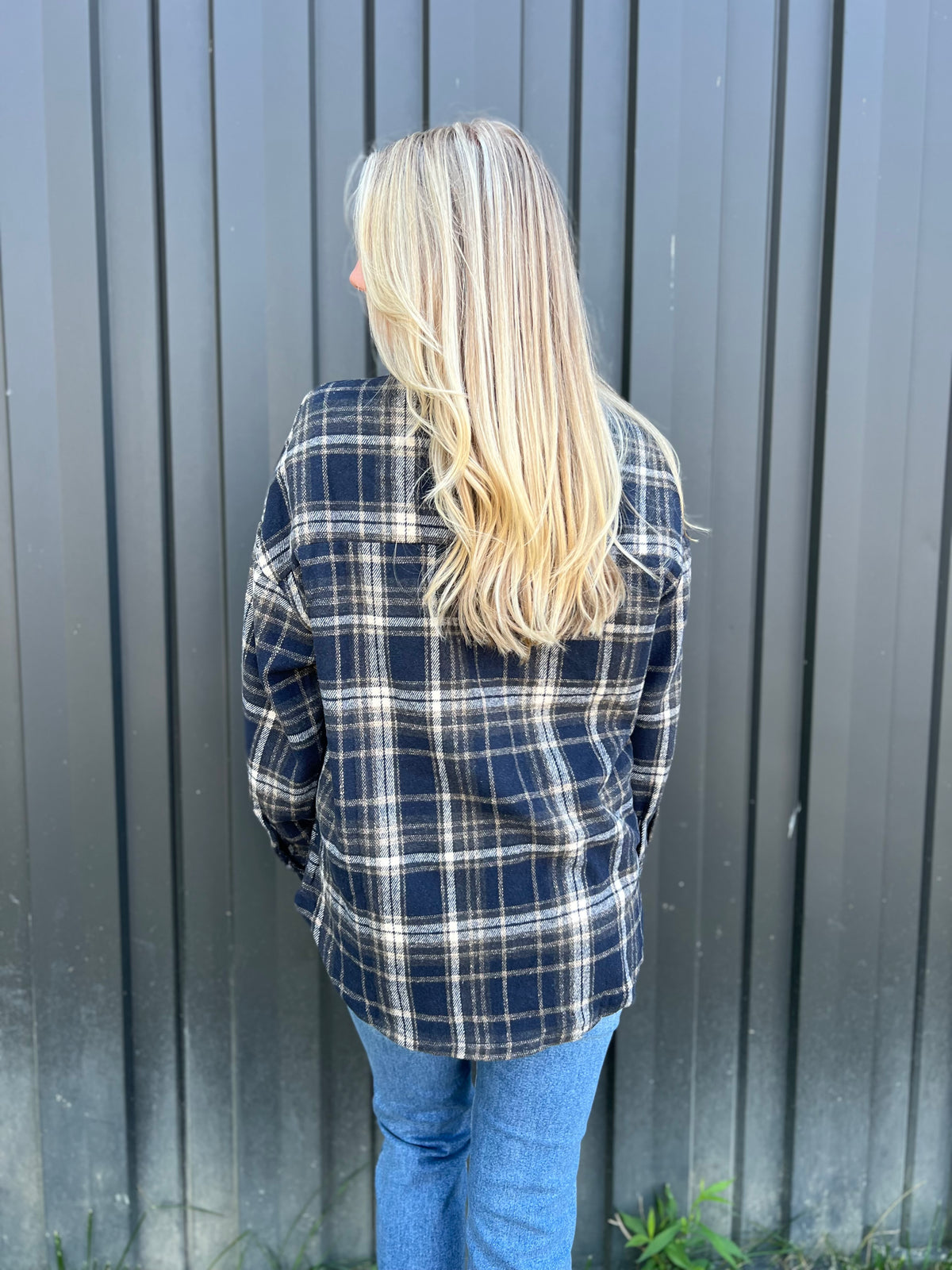 Navy Plaid Jacket