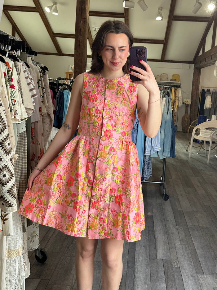 Citrus Bloom Jacquard Dress