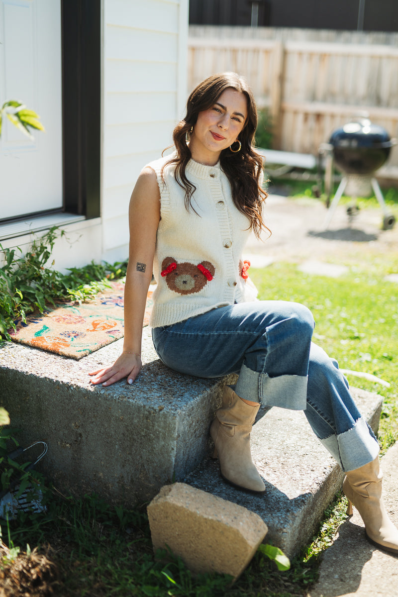 Scissor Cut Cuffed Slim Wide Jean