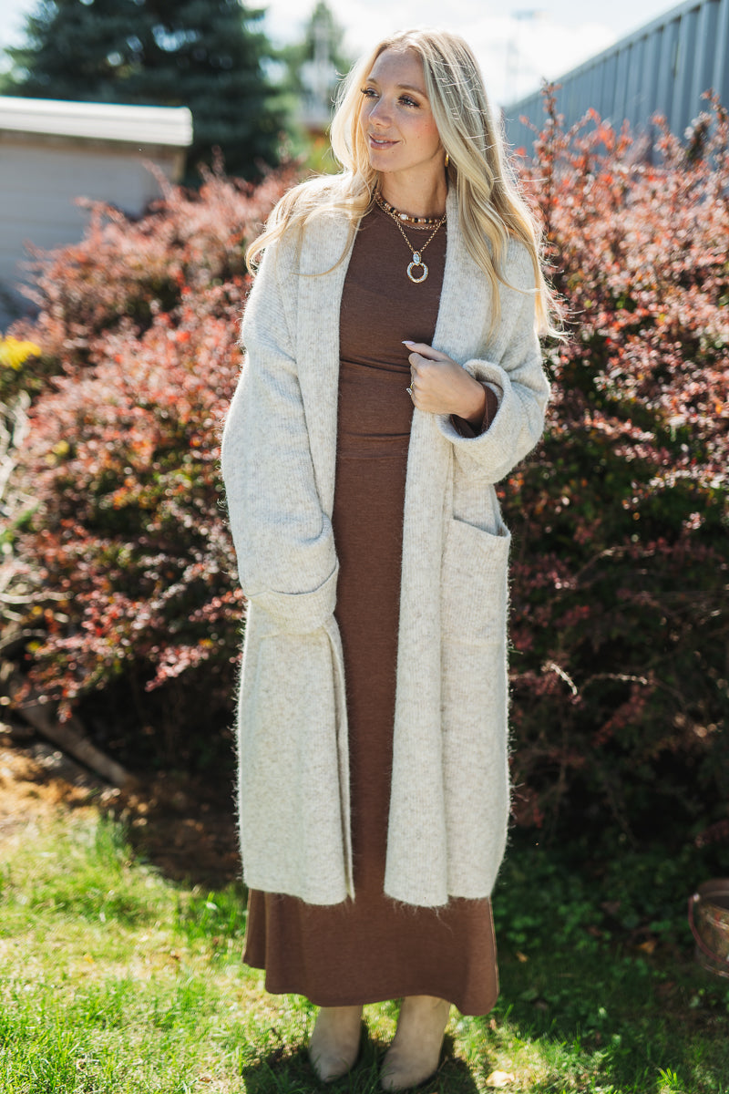Riley Ribbed Knit Long Cardigan