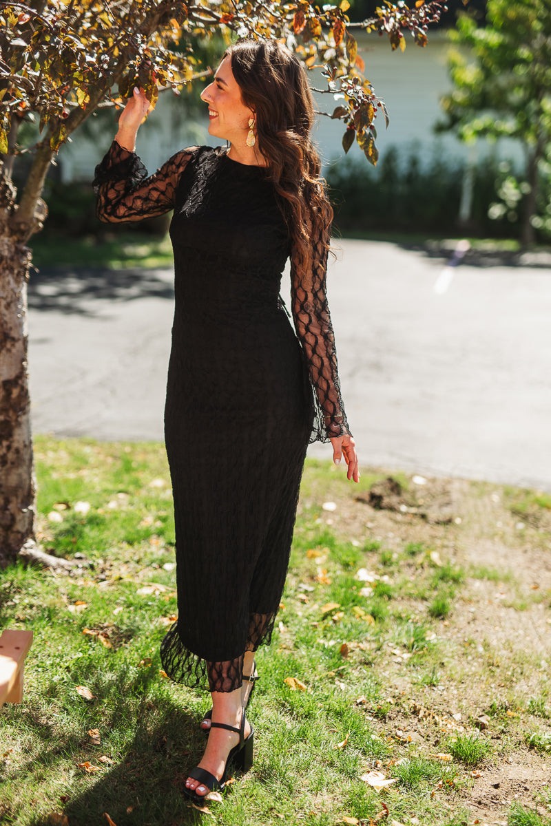 Dramatic Black Lace Dress