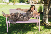 Rowan Leopard Print Mesh Midi Dress