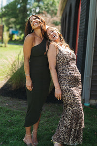 Rowan Leopard Print Mesh Midi Dress