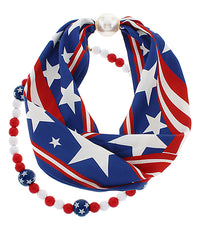 USA Scarf & Bead Necklace Set