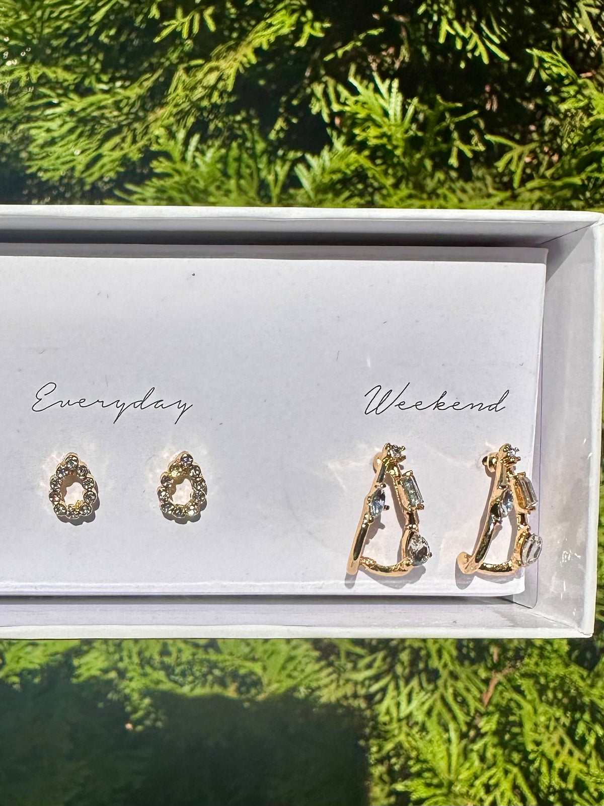 Crystal & Crescent 5 Earring Set