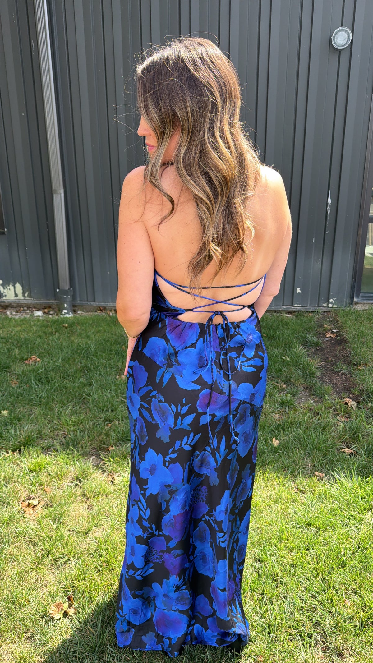 Ellie Floral Draped Halter Neck Maxi Dress