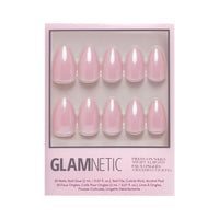 First Kiss Press-On Nails | Short Almond Pink Chrome Finish