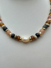 Natural Stone & Mix Bead Necklace