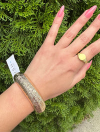 Textured Chunky Tube Bangle Bracelet