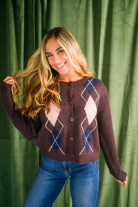 Autumn Argyle Cardigan