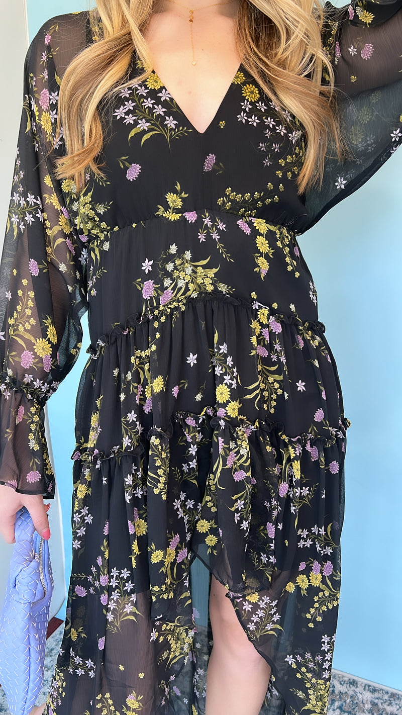 Sol Dress Black Print