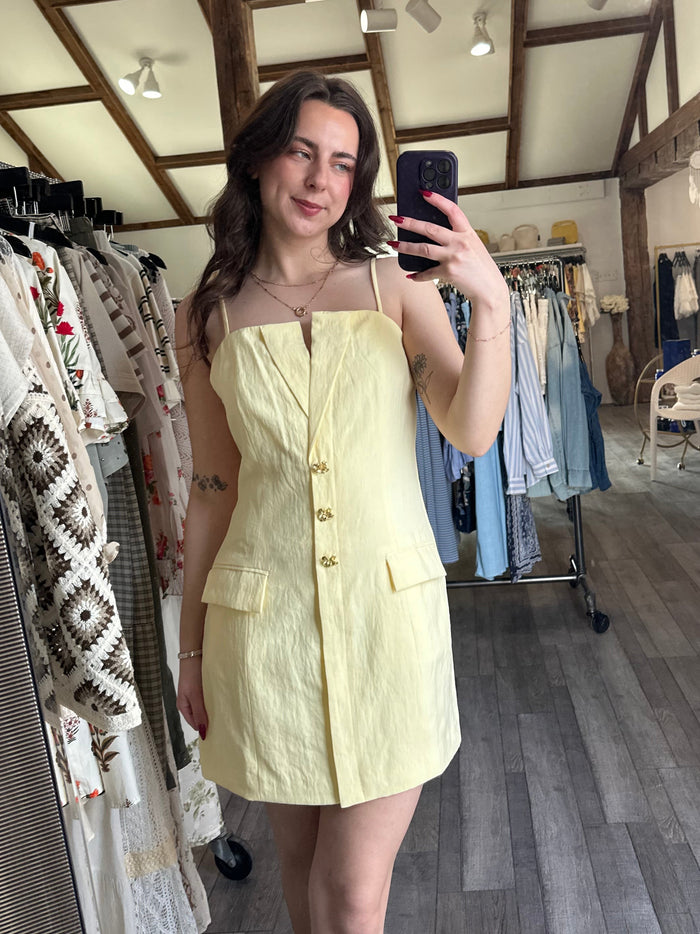Yellow Tailor Mini Dress