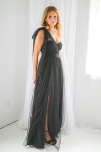 Oscar One Shoulder Tulle Maxi Dress