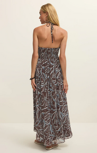 Lanie Zinn Floral Maxi Dress Chocolate Cherry