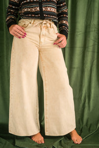 Wylie Washed Beige Pants with Belt