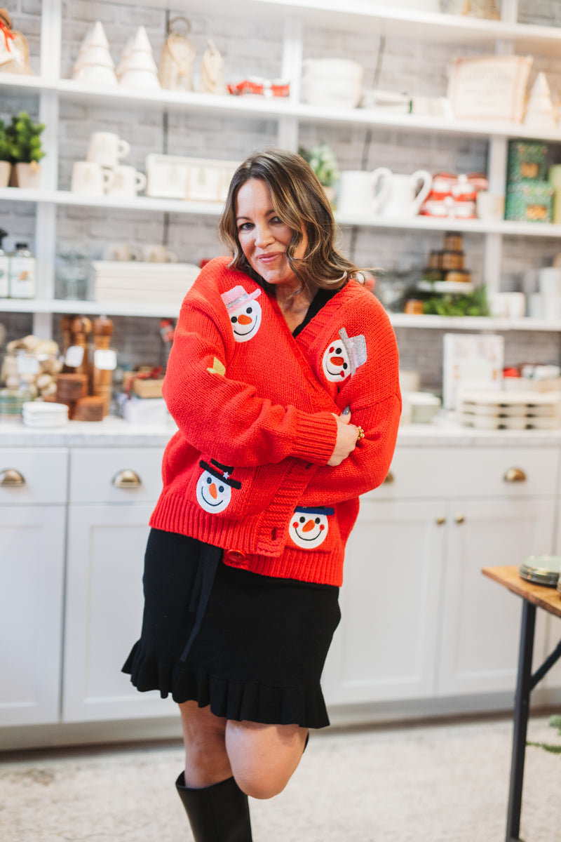 Snowman Pocket Cardigan