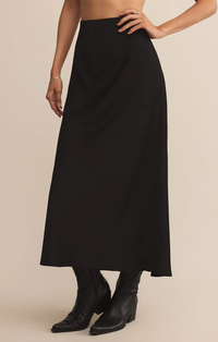 Izabel Luxe Satin Skirt Black