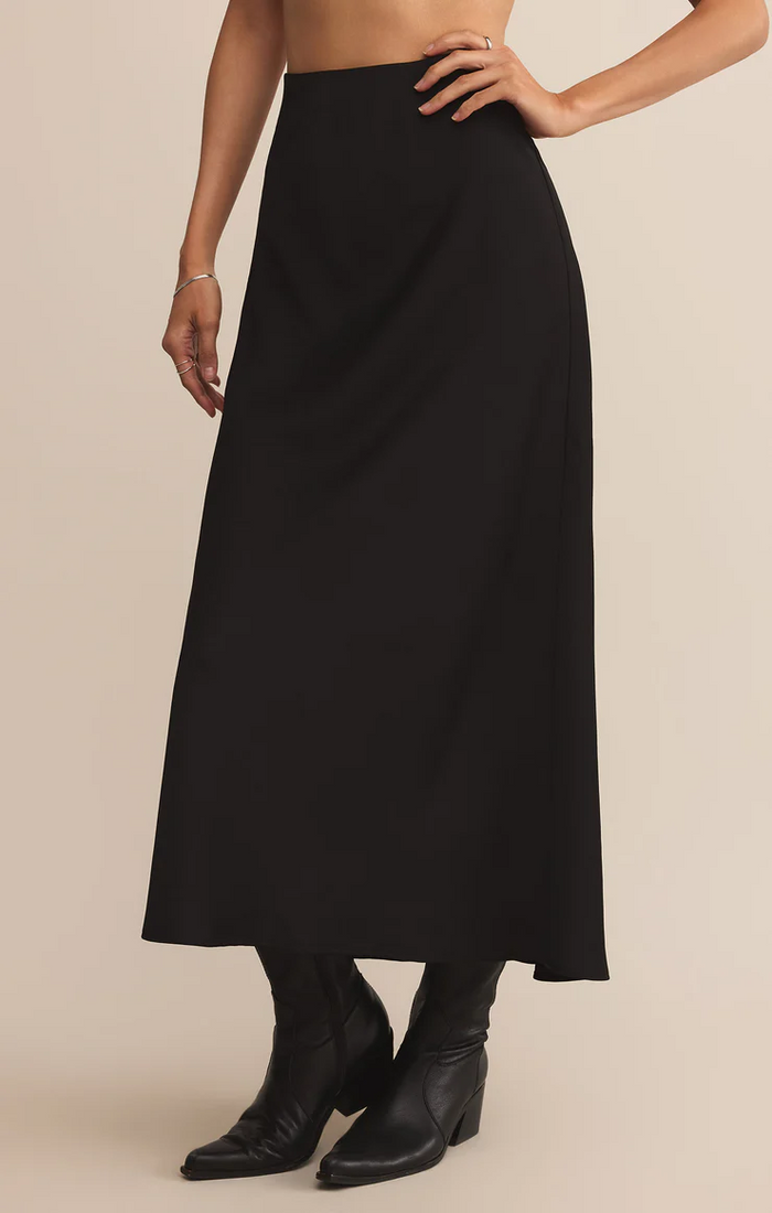 Izabel Luxe Satin Skirt Black