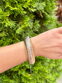 Textured Chunky Tube Bangle Bracelet