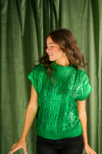 Metallic Green Envy Sweater