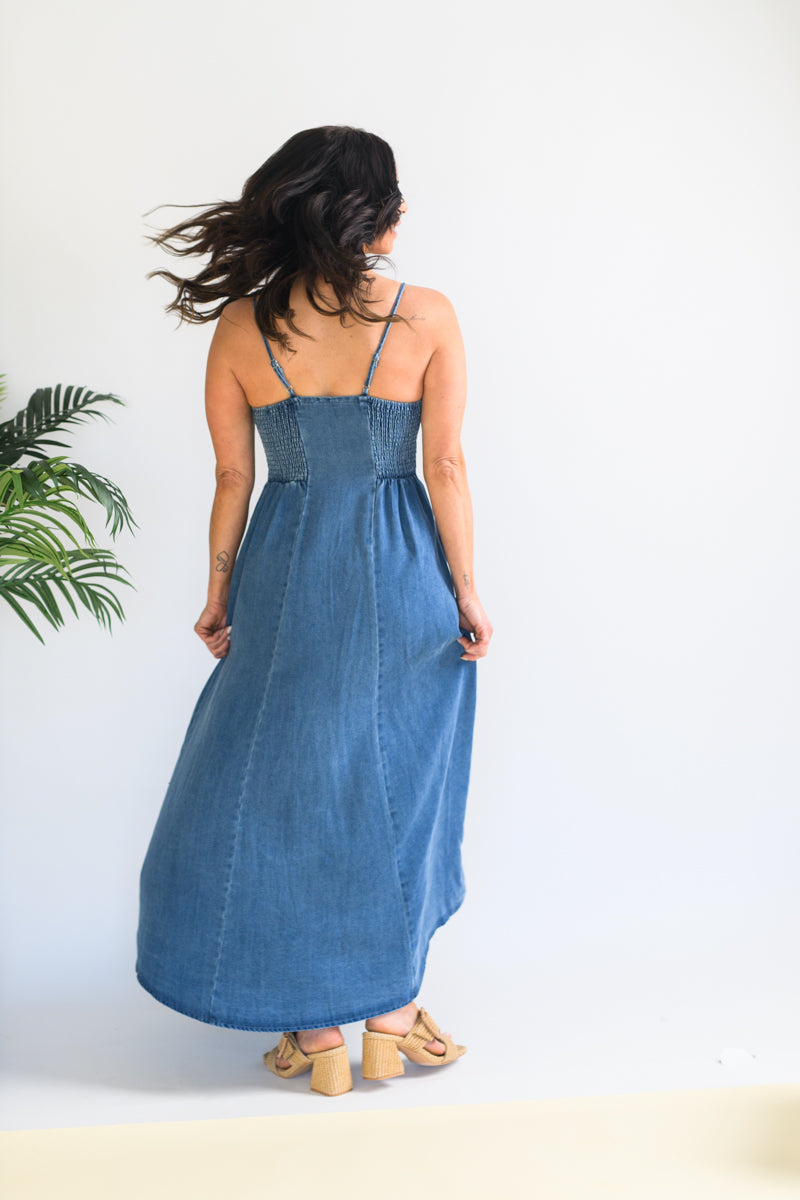 Brynlee Button Front Tencel Maxi Dress