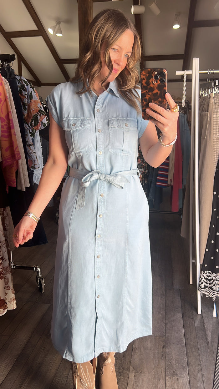 Tracey Tencel Tie Midi Dress