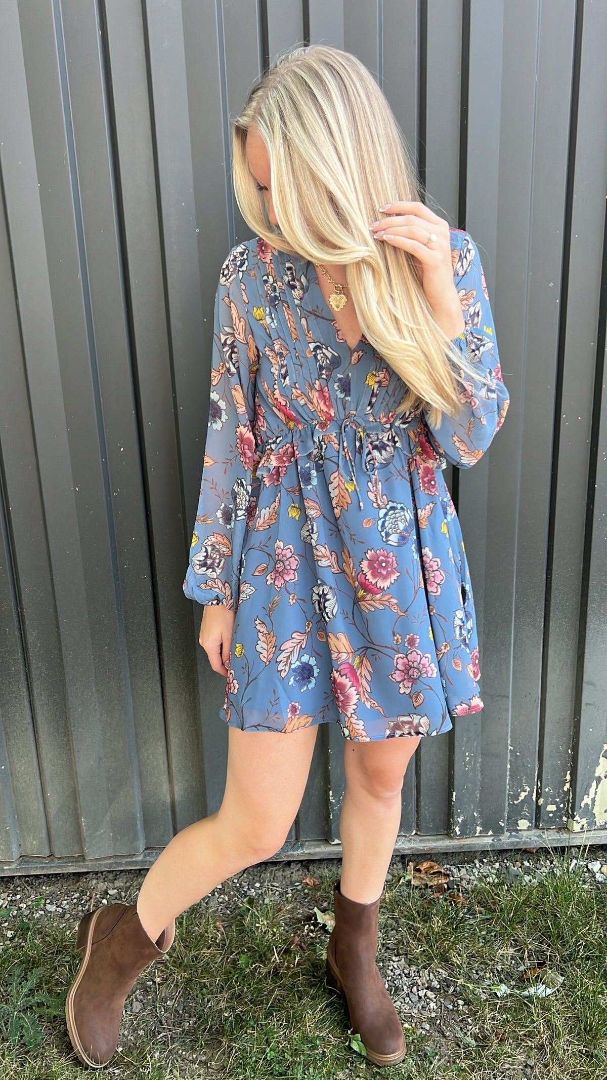 Rami Dress Cadet Blue Rami Dress Cadet Blue