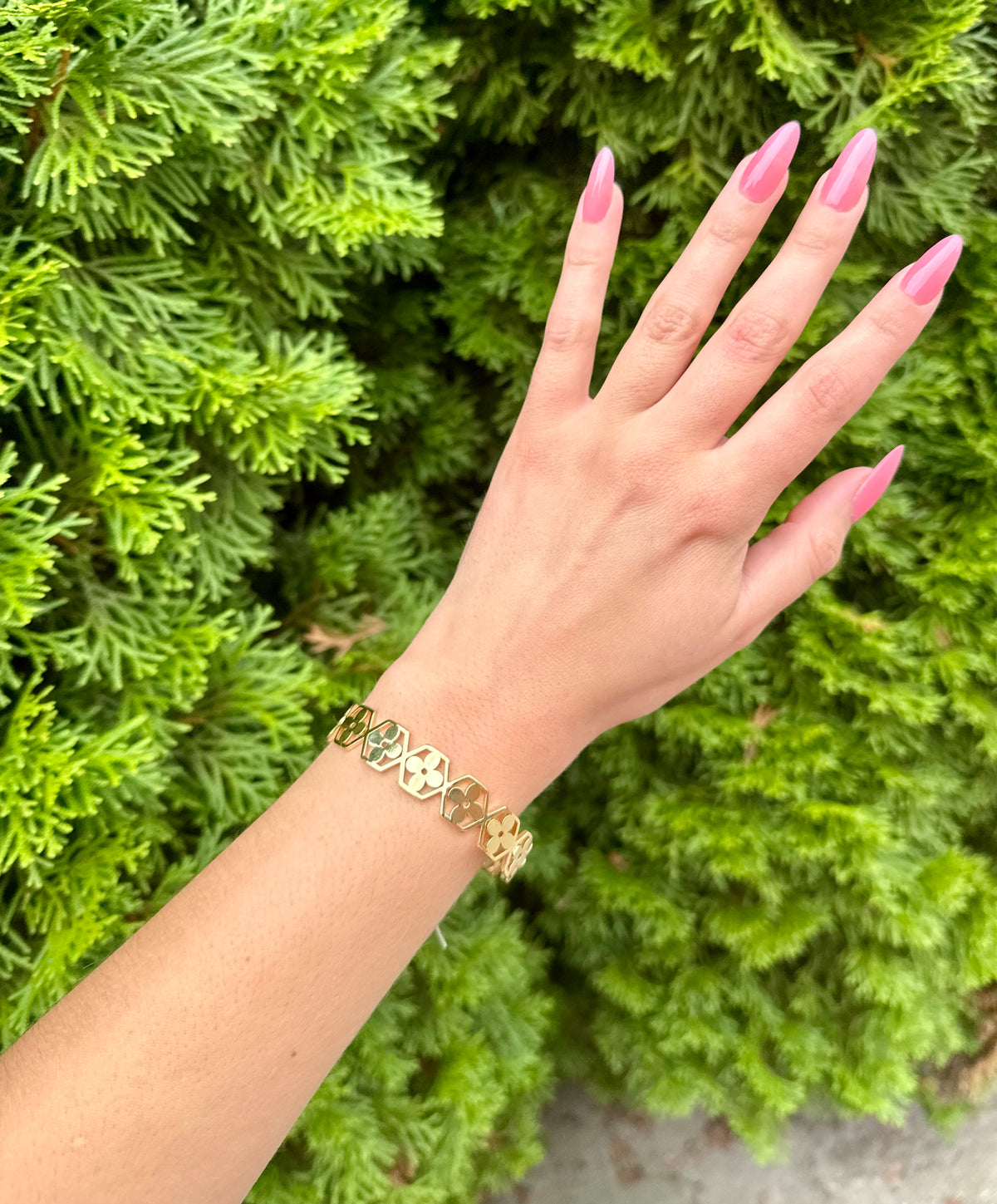 Hexagon Flower Cuff Gold