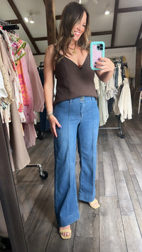 Just Black Pintuck Wide Leg Trouser