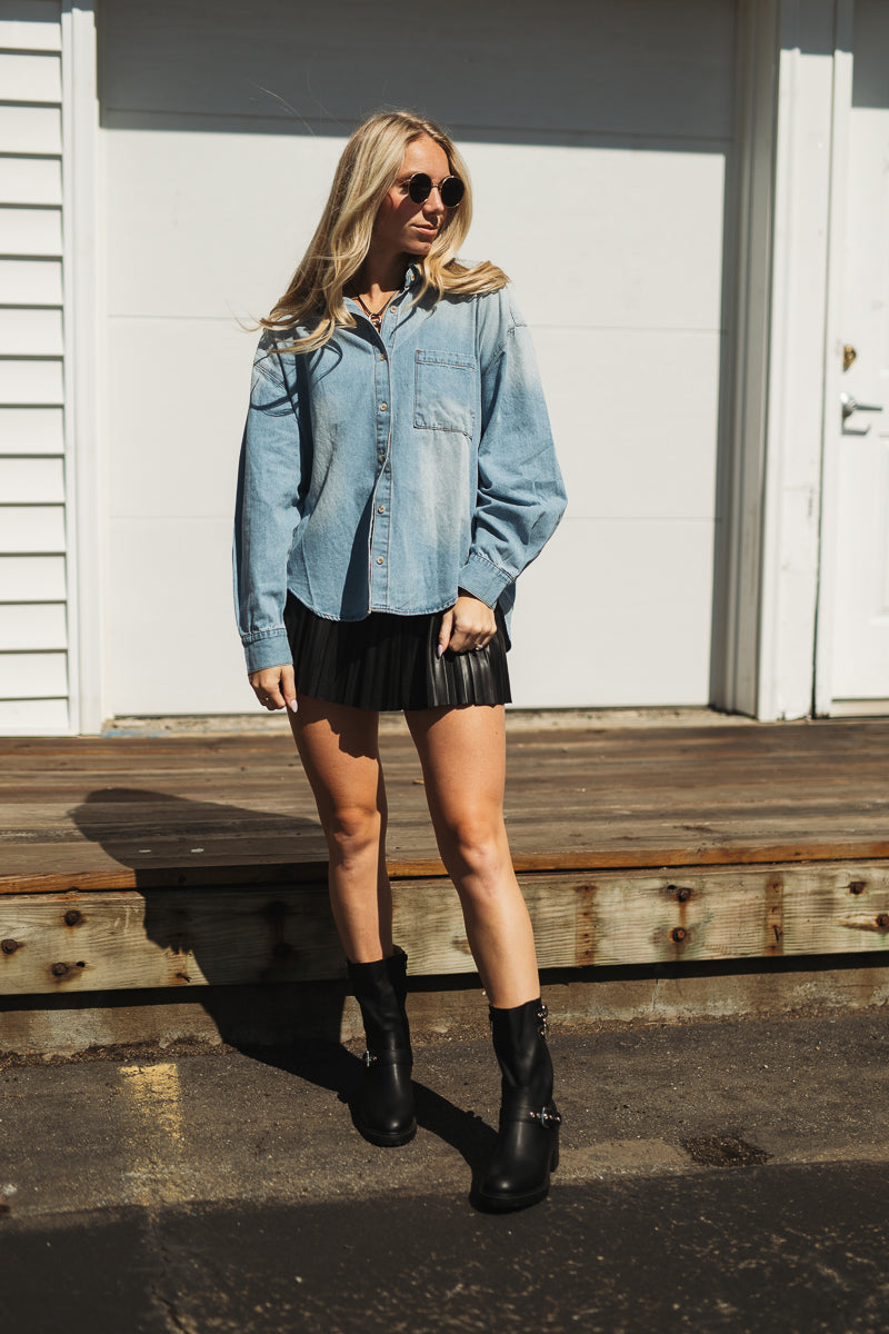 Hudson Light Denim Button Down Shirt