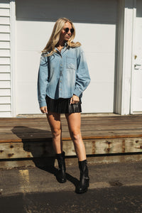 Hudson Light Denim Button Down Shirt