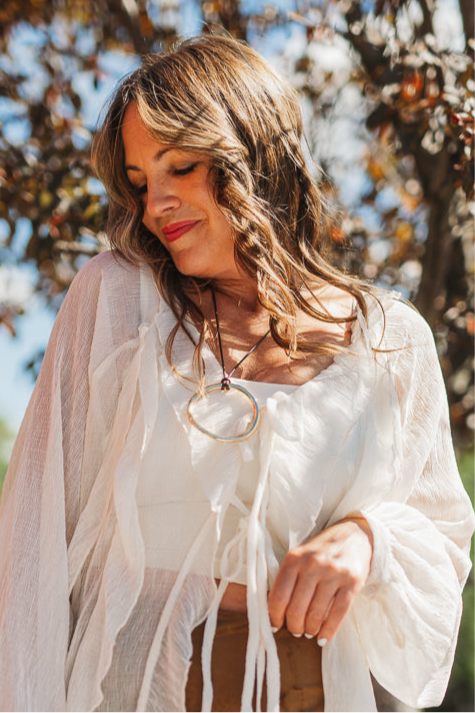 Large Ring Pendant Cord Necklace