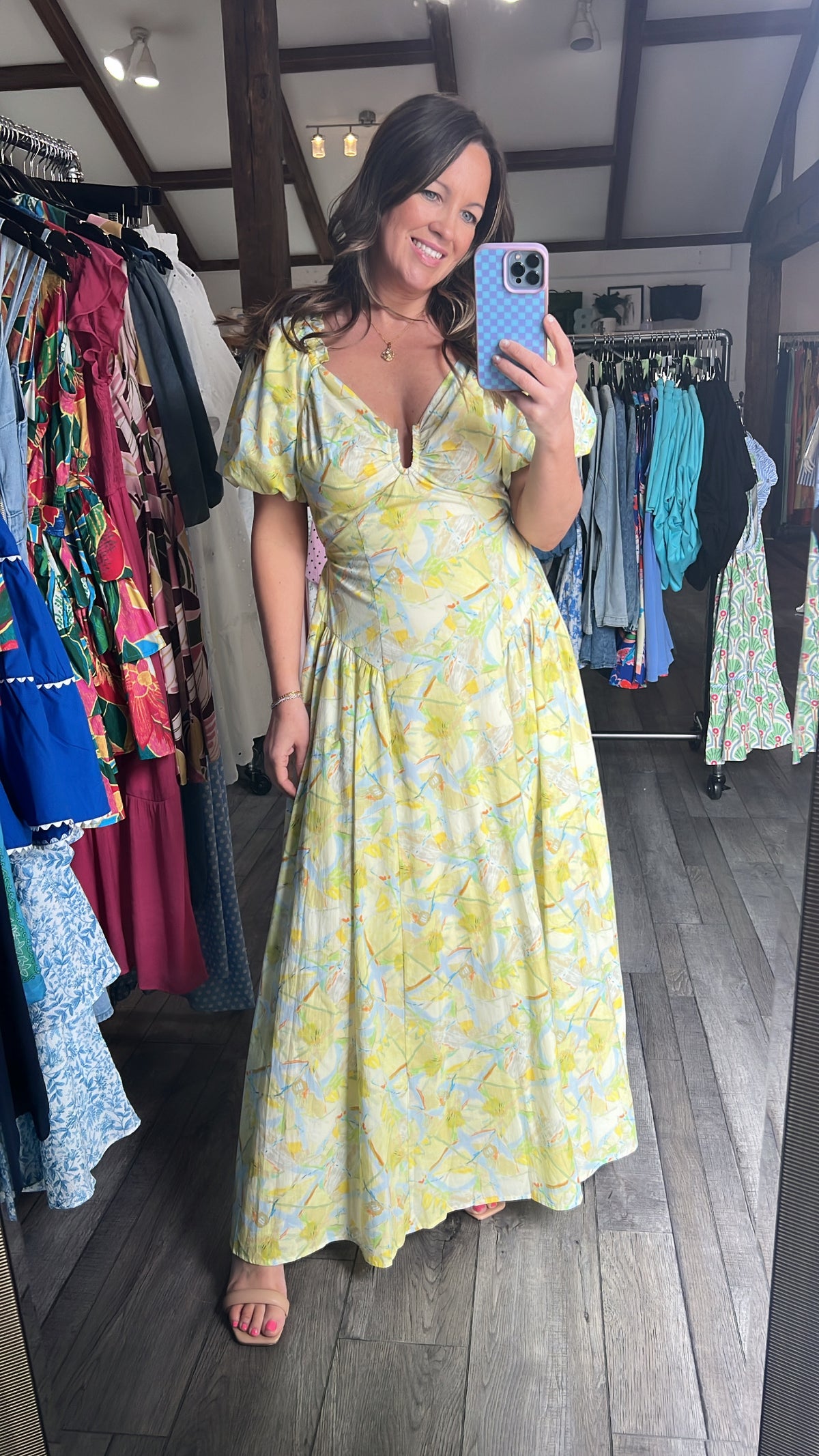 Beautiful Morning Bubble Sleeve Maxi Dress