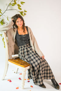 Plaid & Proper Pleated Midi Skirt