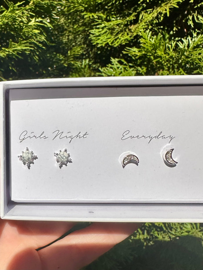 Silver Box Set 5 Earrings