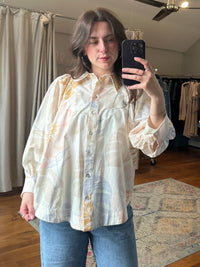 Soft Botanical Button Blouse