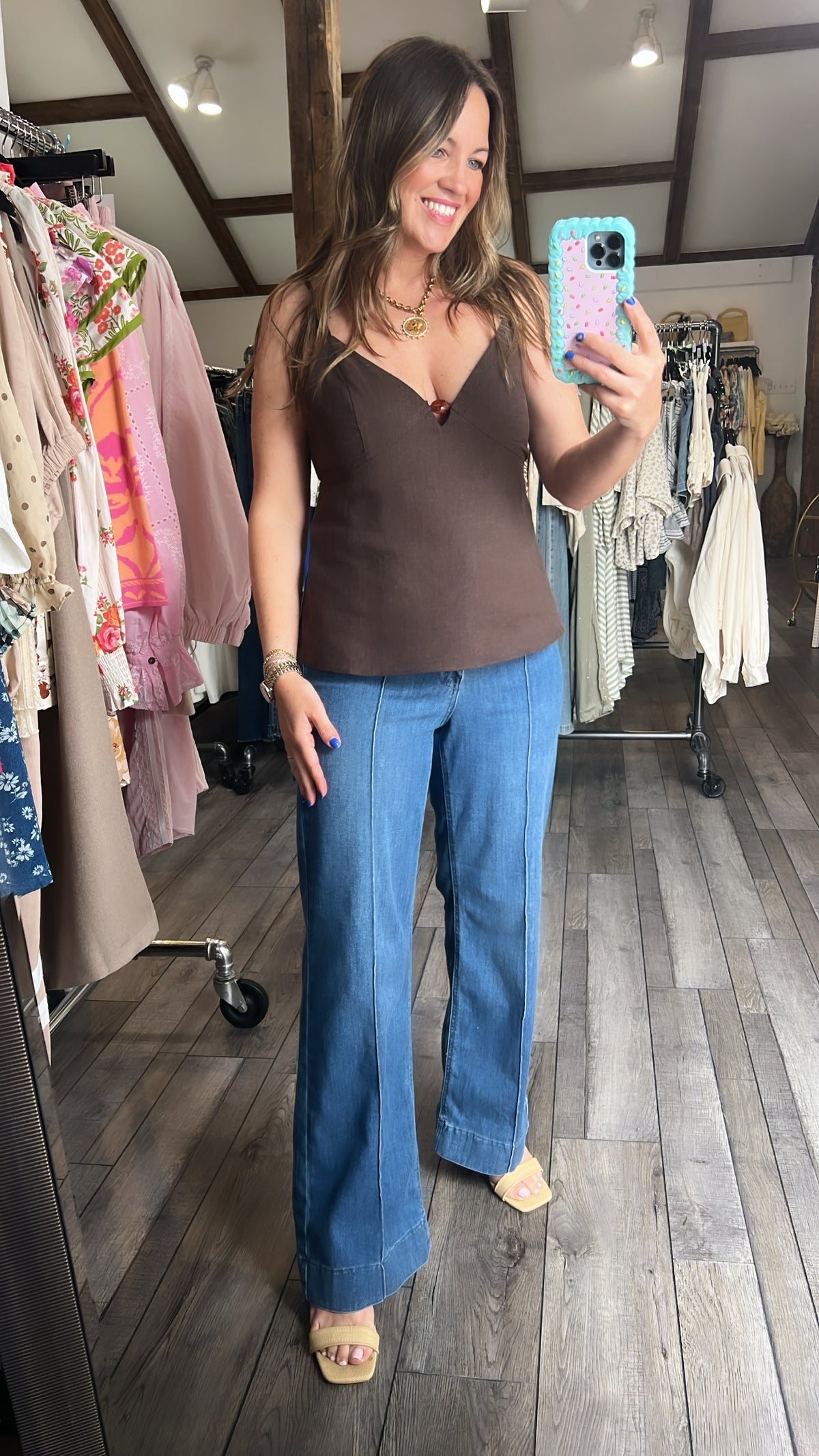 Just Black Pintuck Wide Leg Trouser