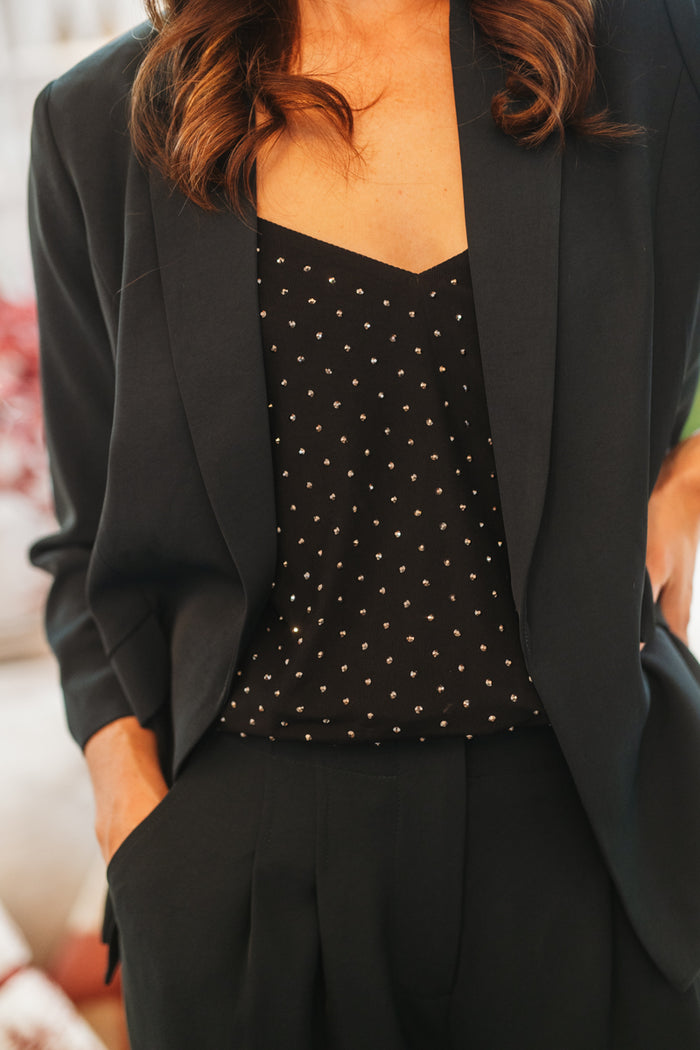 Hottie Sparkle Mesh Strap Top