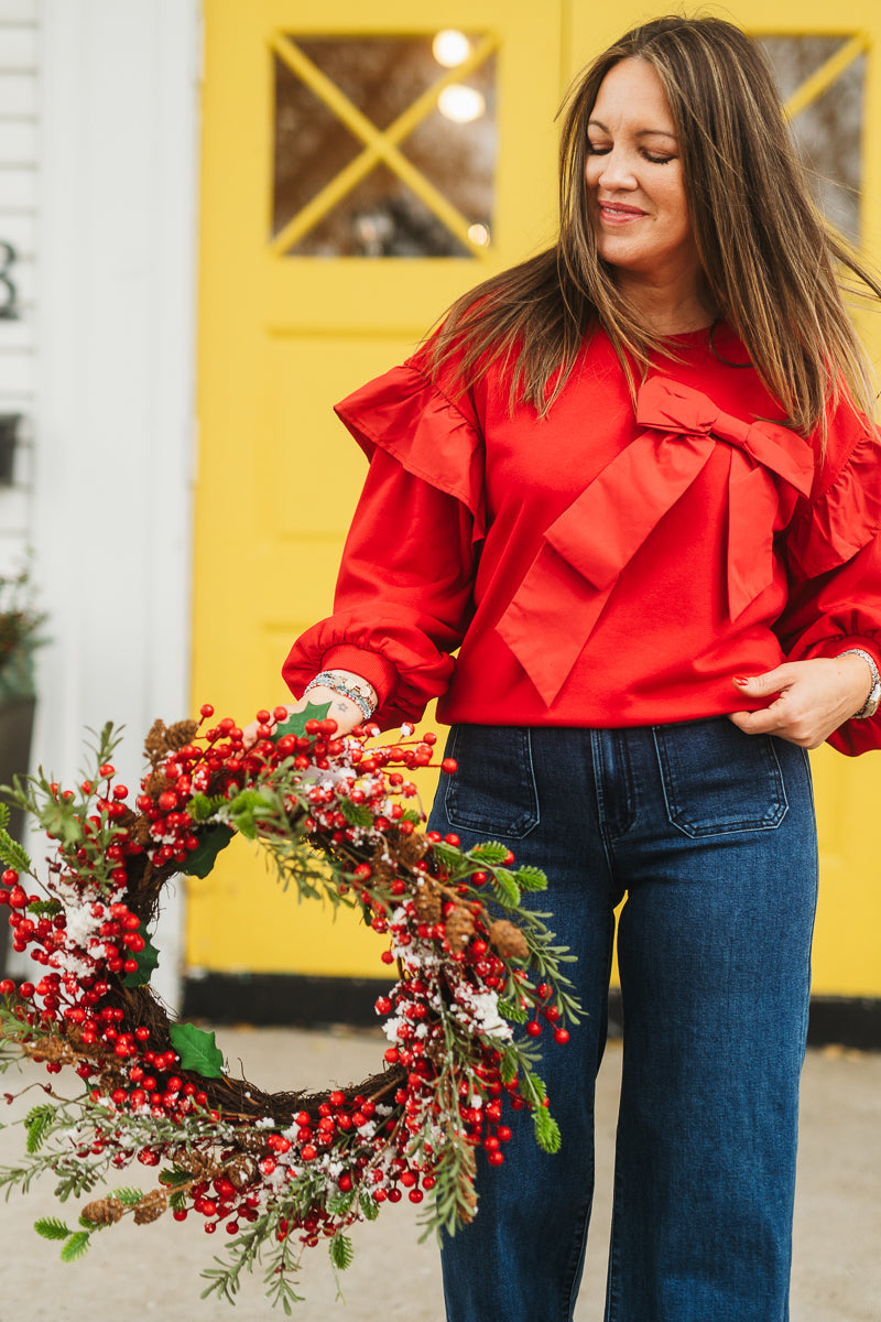 Red So Fabulous Bow Sweater