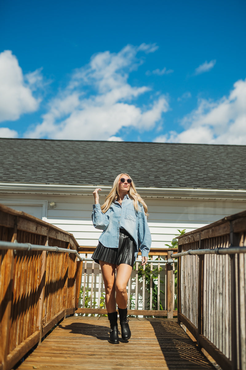 Hudson Light Denim Button Down Shirt