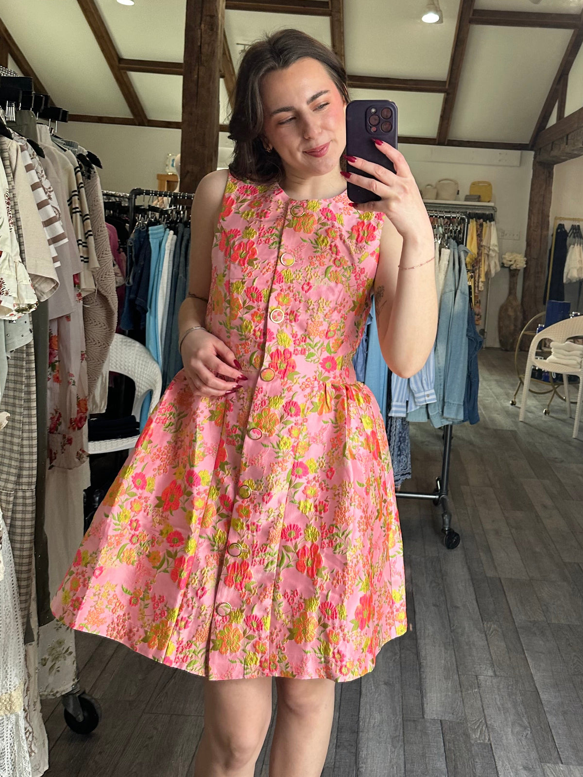 Citrus Bloom Jacquard Dress