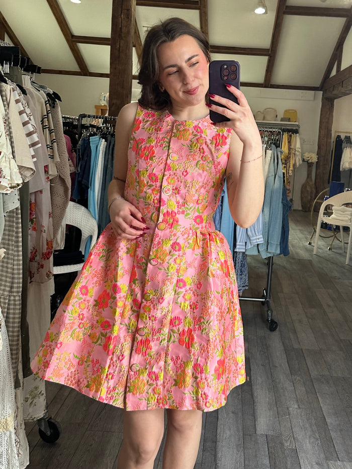 Citrus Bloom Jacquard Dress