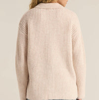 Lennie Button Up Sweater Oatmeal Heather