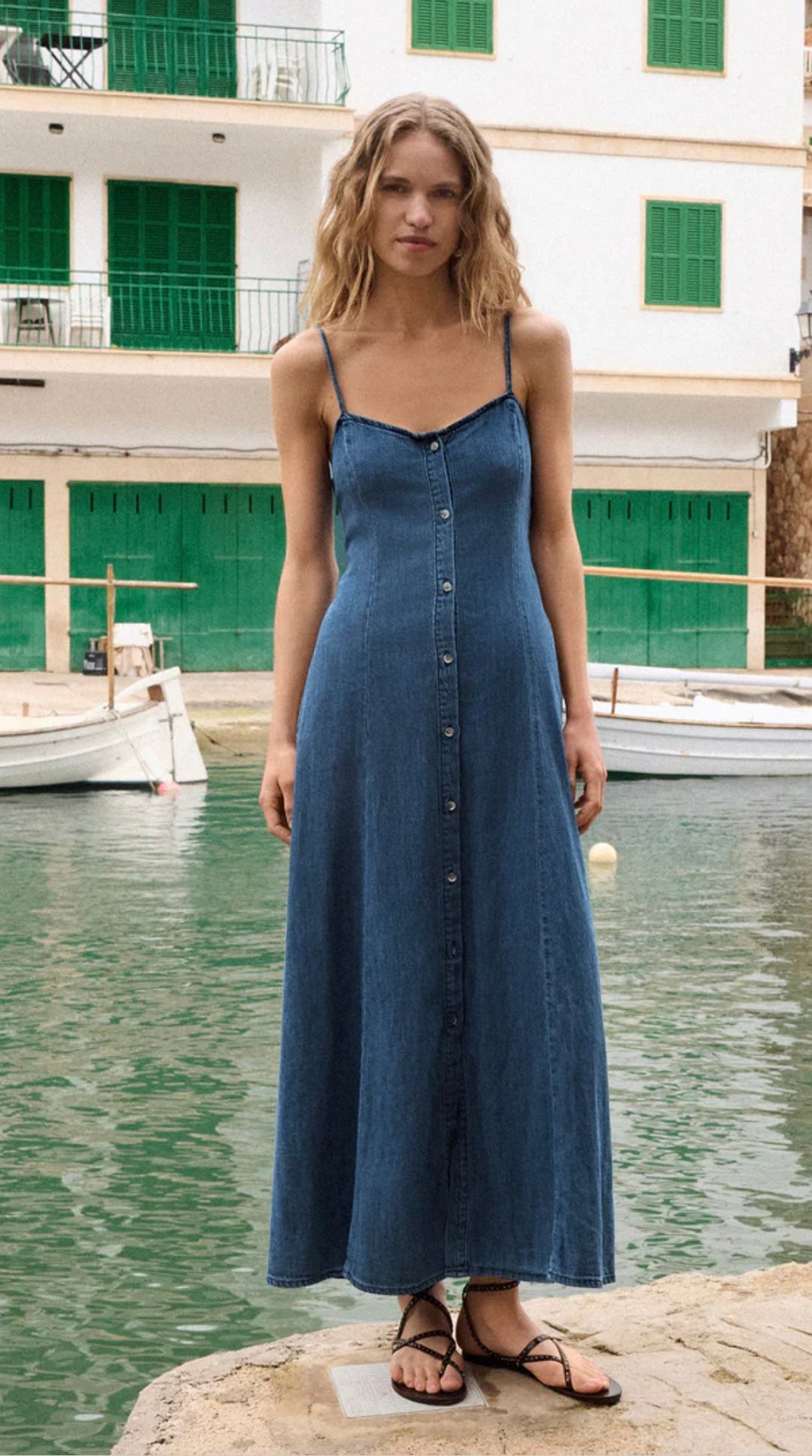 Angel Eyes Denim Midi Dress