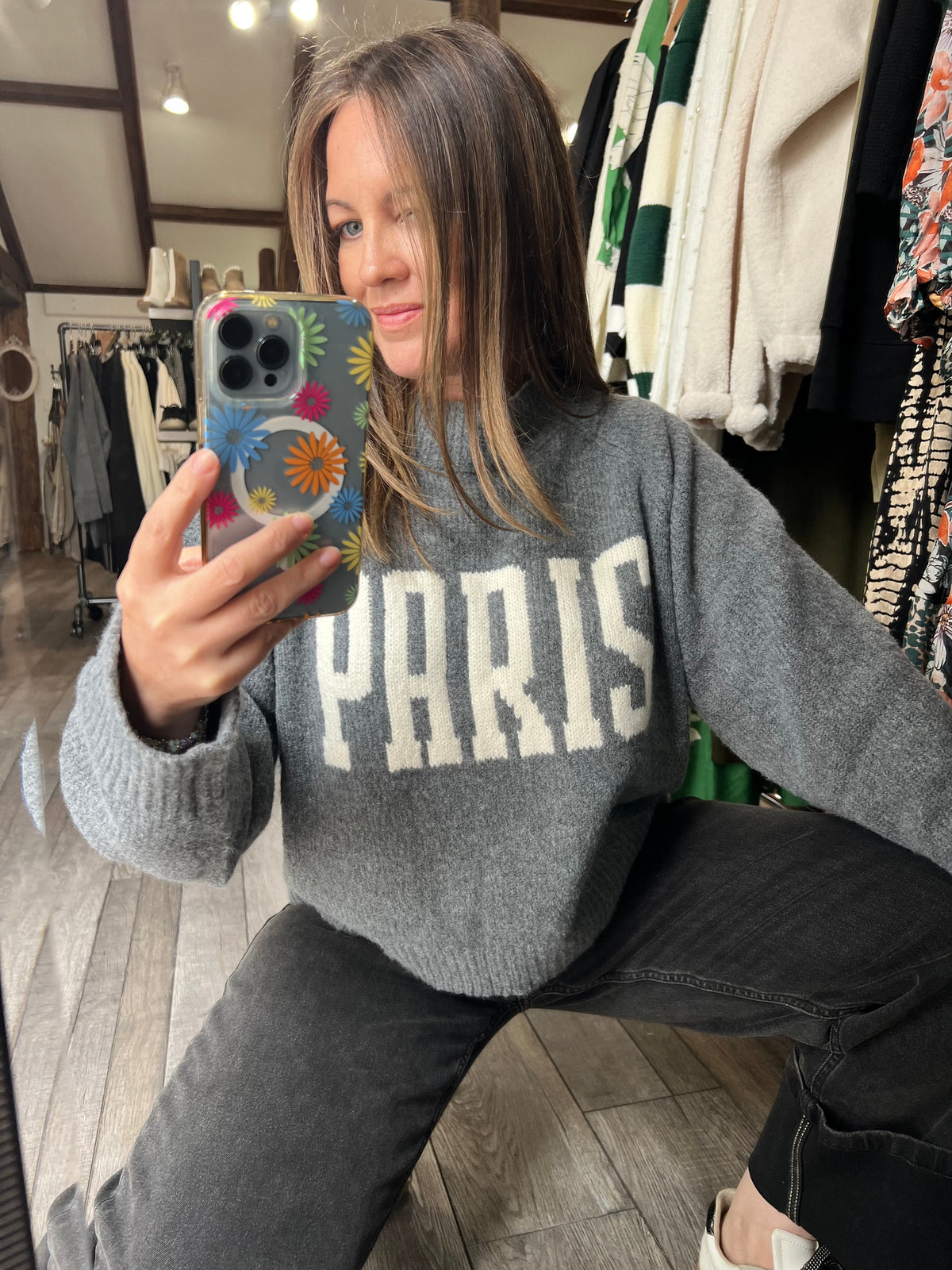 Paris Grey Sweater