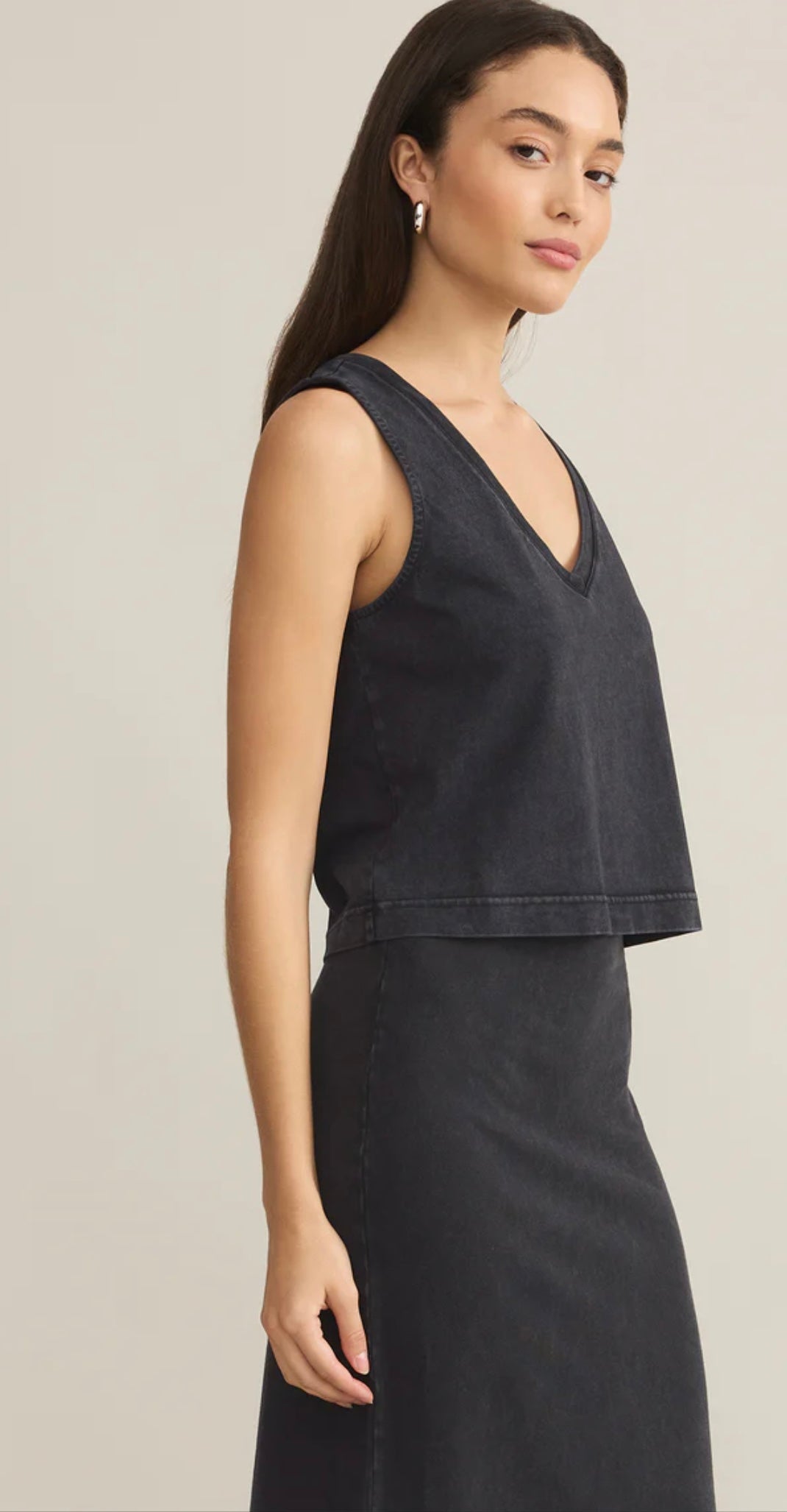 Sloane V Neck Top Black
