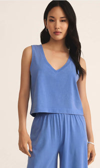 Sloane V Neck Top Bay Blue