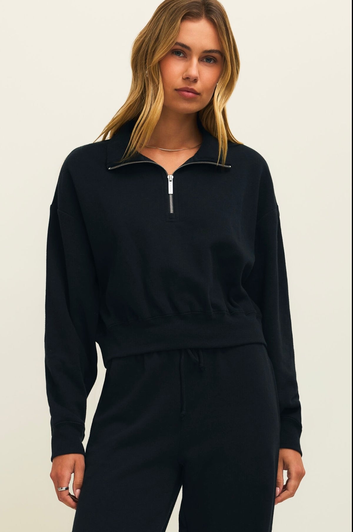 Downtown Half Zip Sweatshirt - Black