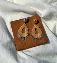 Teardrop Raffia & Gold Bread Earrings